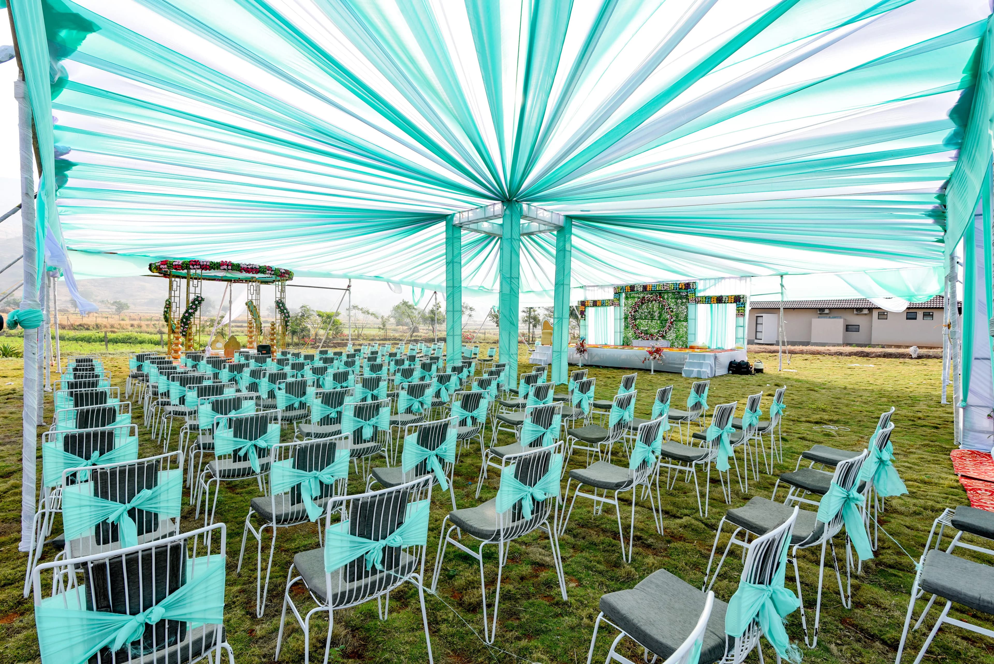 Open lawns at pet friendly resort in Igatpuri