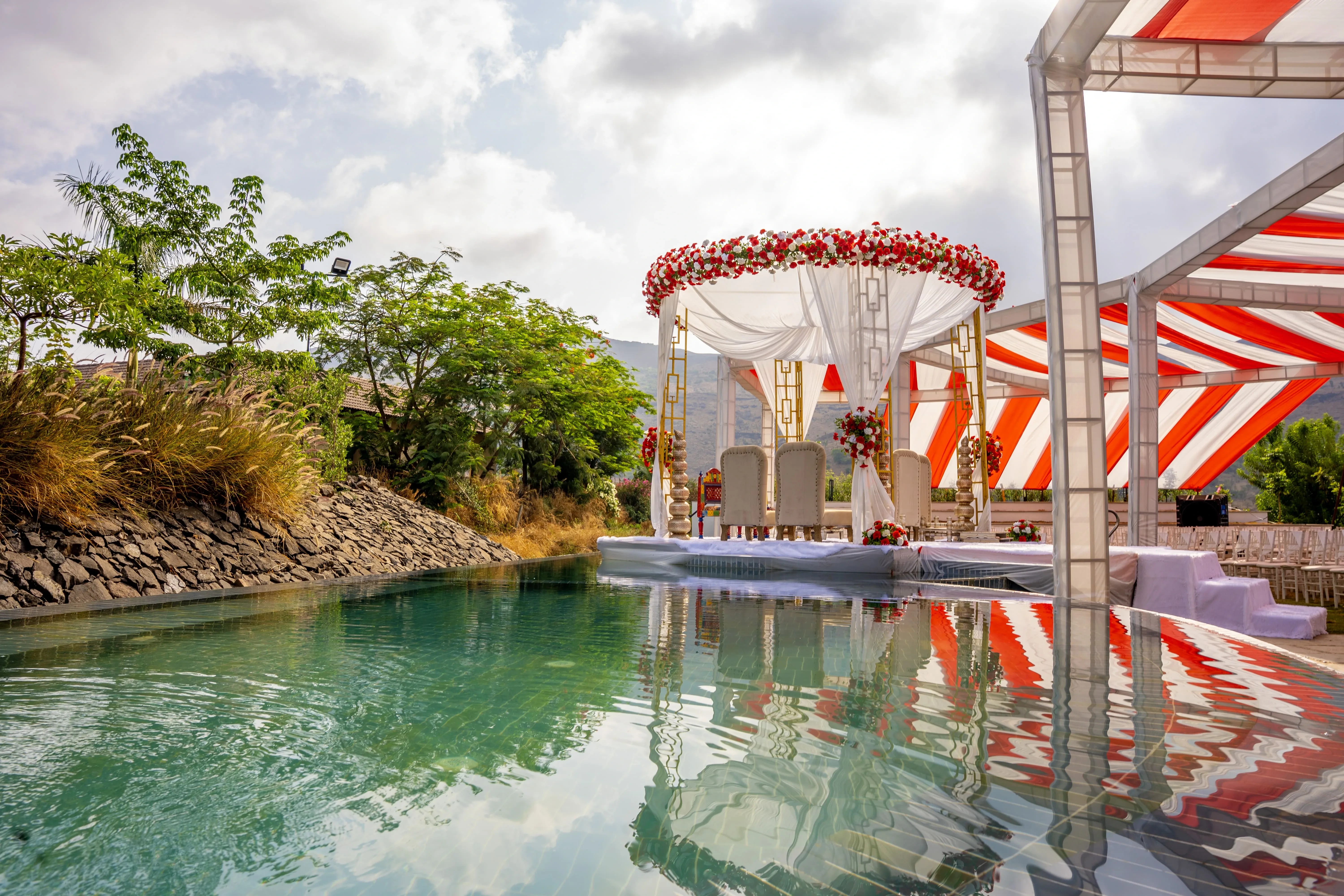 Poolside Lawn at Touchwood Bliss, a wedding resort near Mumbai